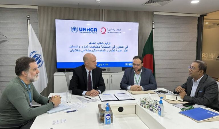 Qatar Charity, UNHCR formalize partnership to support Rohingya Refugees in Bangladesh