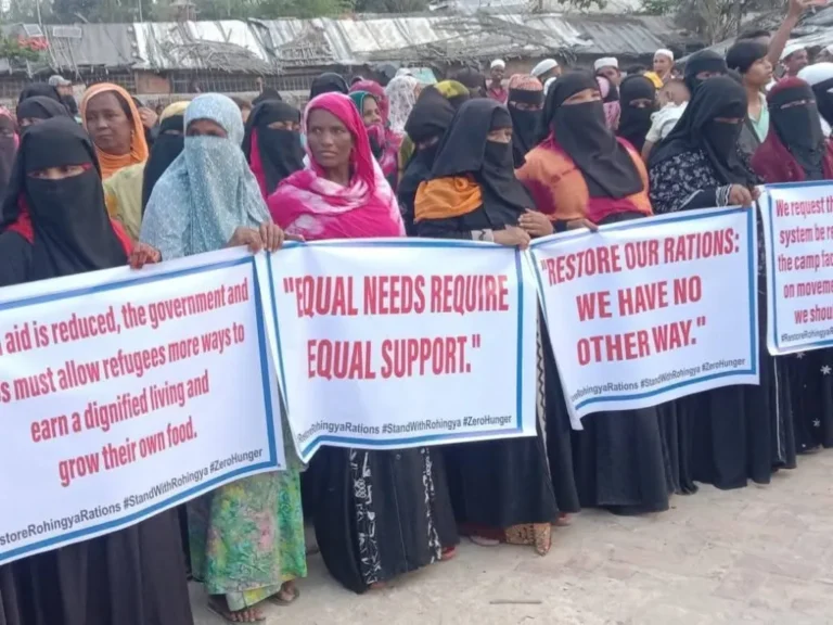 Rohingya refugees protest food cuts in Cox’s Bazar, warning of deepening humanitarian crisis