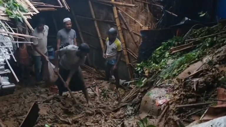 Landslides kill 9, including 8 in Rohingya Refugee camps, as heavy rain batters Cox’s Bazar